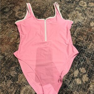 Old Navy Pink One-Piece Swimsuit with Front Zip